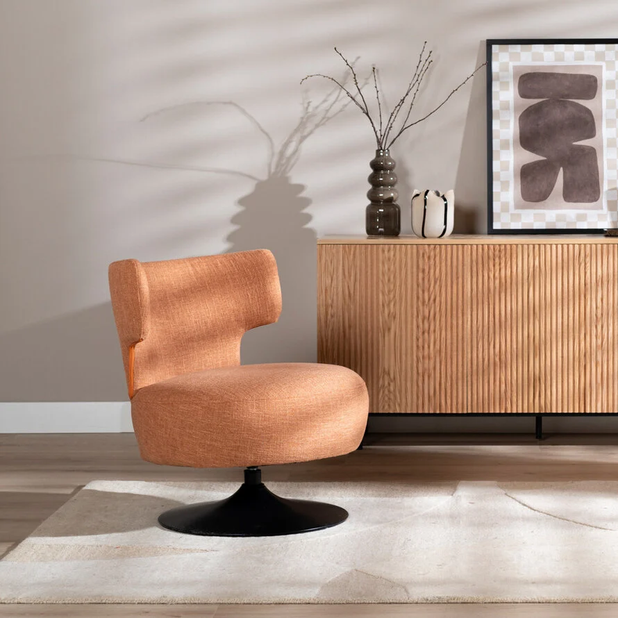 Metro - draaibare fauteuil in linnen