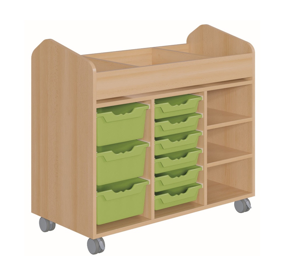 [MW2-28-Dekor-ZD-Farbe Kunststoffbehälter-ZD] Opbergwagen op wieltjes  (Nog te bepalen, Nog te bepalen)