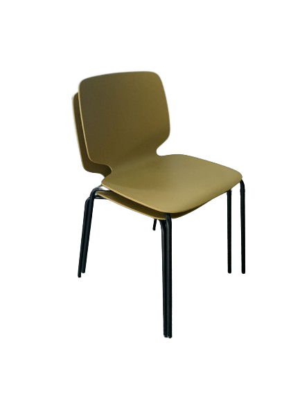 [OUTLET-BABILA-2730-H46-PAKKET-2] Babila 2730 - H46 - pakket 2 stuks - Schelp: mosterdgroen - Onderstel in epoxy gelakt: zwart