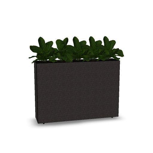 [MATERIALS_SINGLE.FabricCollection=Carlow;MATERIALS_SINGLE.FabricColour=cam_clw01;MATERIALS_SINGLE.FabricGroup=PG1;FRAME.Frame_Colour=RAL9005;OPTIONS_PB.PlantVisibility=PlantsSoil] Akoestische plantenbak - Large