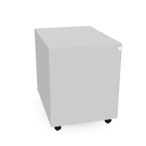 [NP4LADVR-AL@AL] Neutral 3+1 verrijdbaar  3x laden - 1x pennenlade (Aluminium)