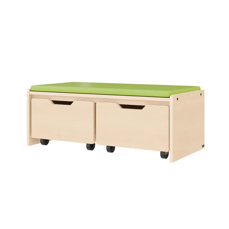 Zitbank met verplaatsbare lades