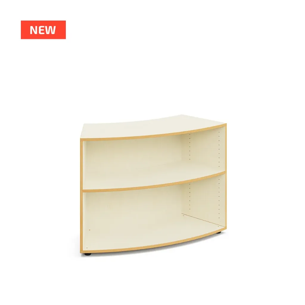 Marie - gebogen open houten kast (nieuwe versie 2026)