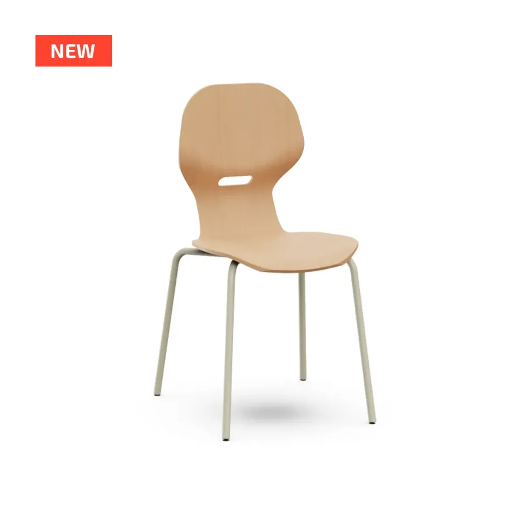 [1068-Seat height-TBA] Lia Wood 4-pootsstoel (Nog te bepalen)