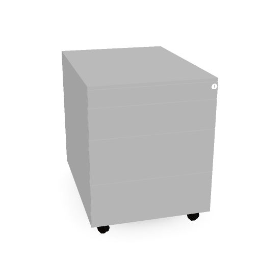 Neutral 3+1 verrijdbaar  3x laden - 1x pennenlade (Aluminium, Breedte, WI)
