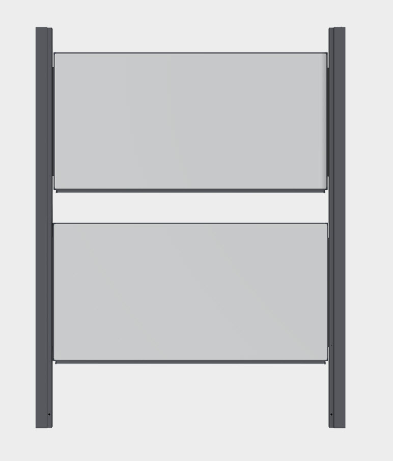 [690-Mittelfläche BxH (cm)-Oberflächenfarbe] 2-vlaks schrijfbord op pylonen - type 690 (Nog te bepalen, Nog te bepalen)