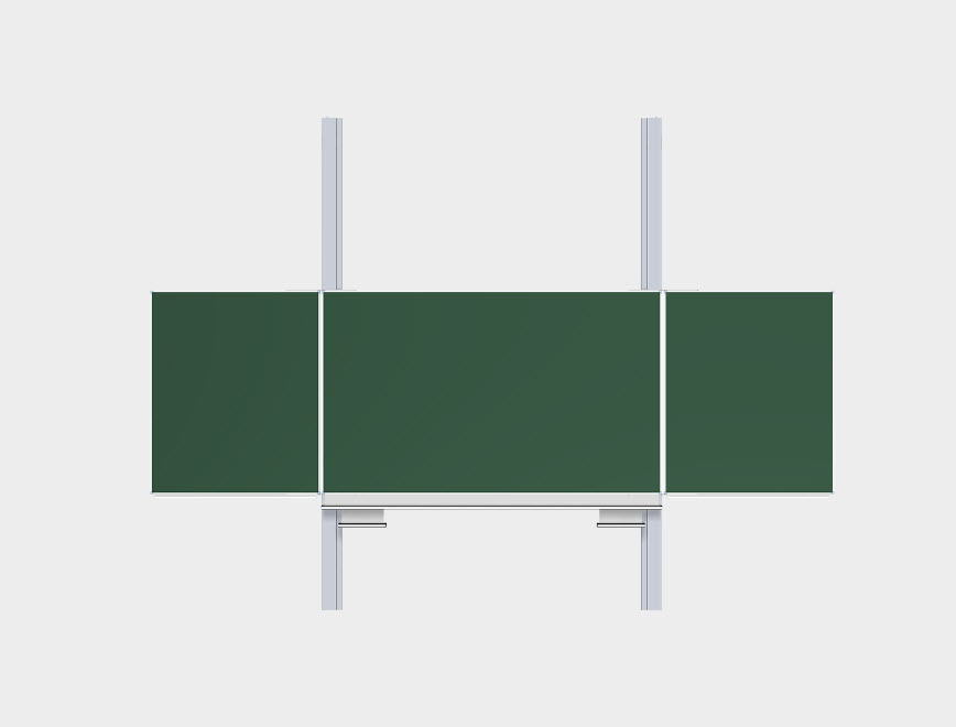 [390-20-Oberflächenfarbe-Mittelfläche - Tafelflügel BxH (cm)] 5-vlaks schrijfbord op pylonen - type 390 (Nog te bepalen, Nog te bepalen)