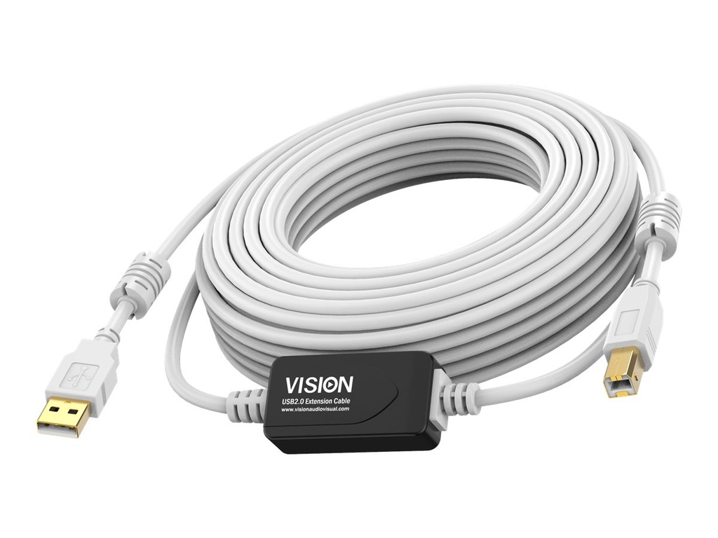 VISION Professional installation-grade USB 2.0 active cable - 15m