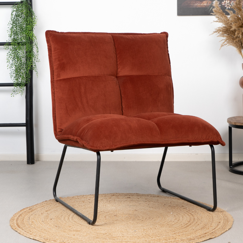 [Malaga-fauteuil-sledeonderstel-velvet-TBA] Malaga - fauteuil met sledeonderstel - in velvet (Nog te bepalen)