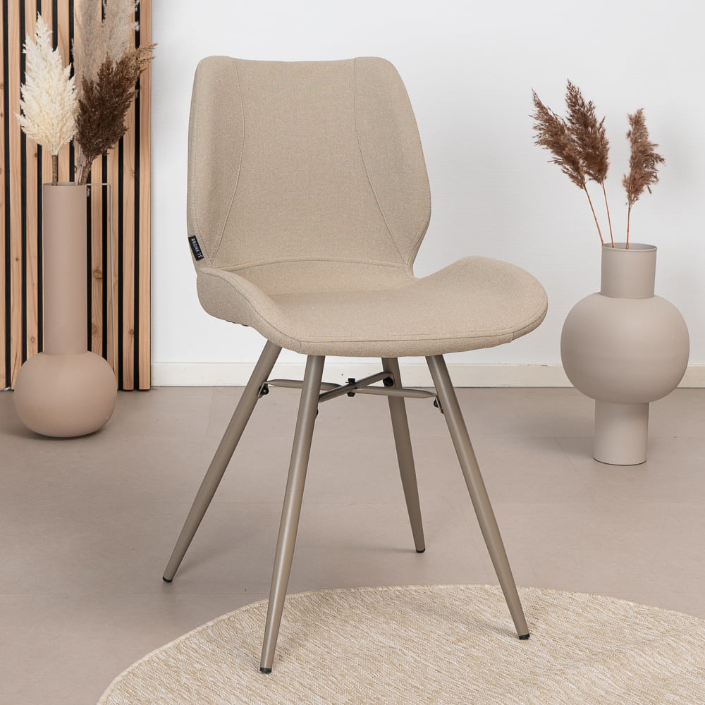 Jena - 4-poots stoel - taupe - in gerecycled polyester