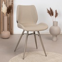 Jena - 4-poots stoel - taupe - in gerecycled polyester