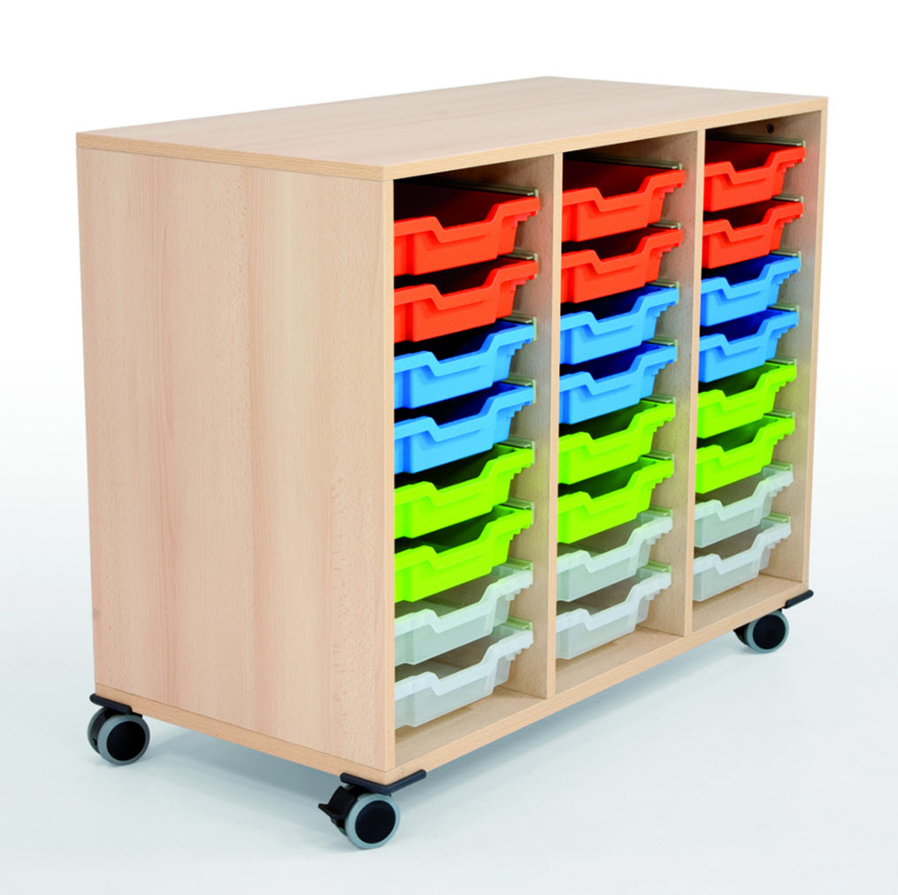 [DI-H52.64] Didakta eigendomskast voor 24 bakjes - met 2 middenwanden - kunststofbakjes optioneel (Nog te bepalen)