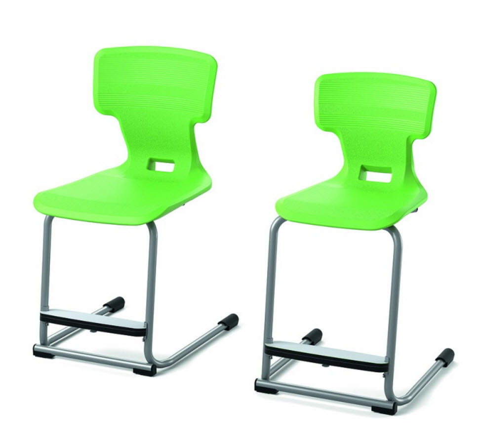 [OUTLET-PAKKET-3STUKS-KIBOO-VOETENSTEUN-LIME] Kiboo 4-pootsstoel met voetensteun - pakket 3 stuks - lime