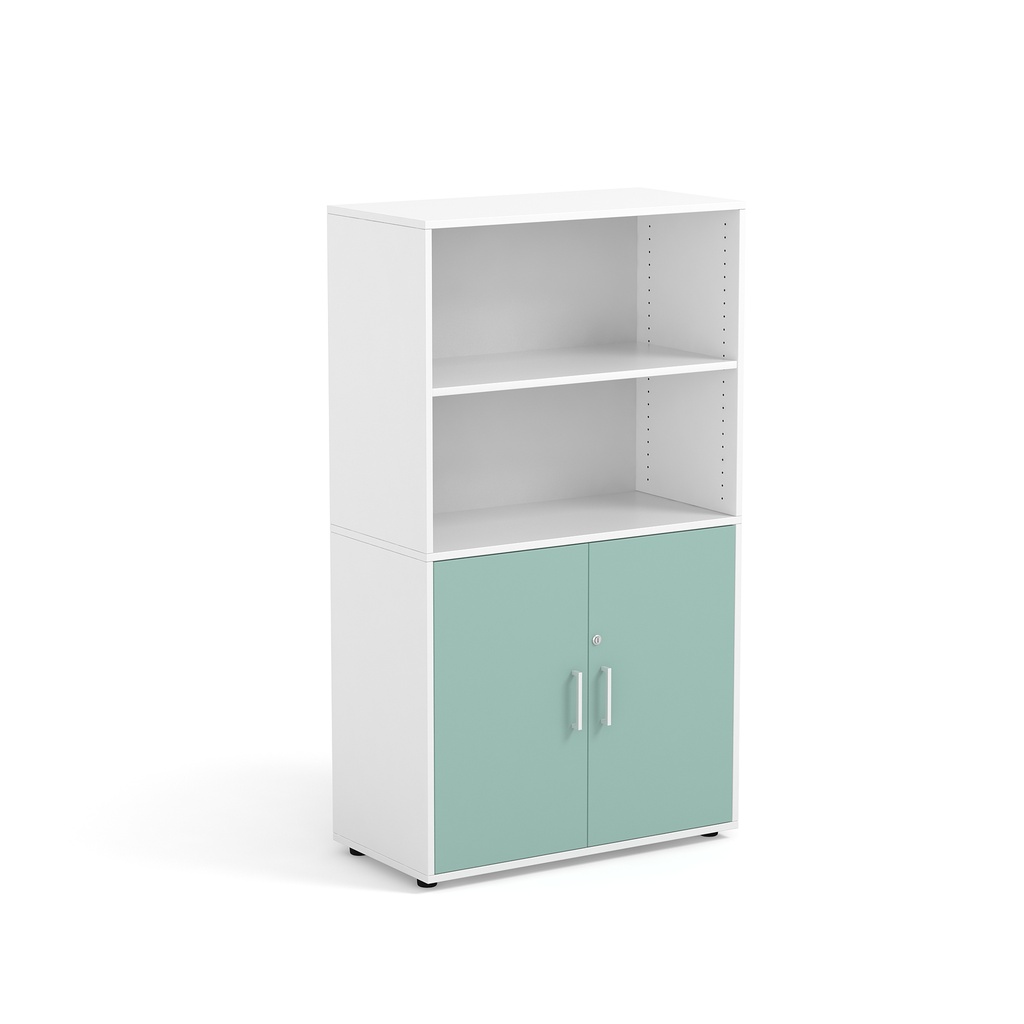 Flora - houten kast zonder middenwand - met 2 open delen en 2 draaideuren