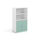 Flora - houten kast zonder middenwand - met 2 open delen en 2 draaideuren