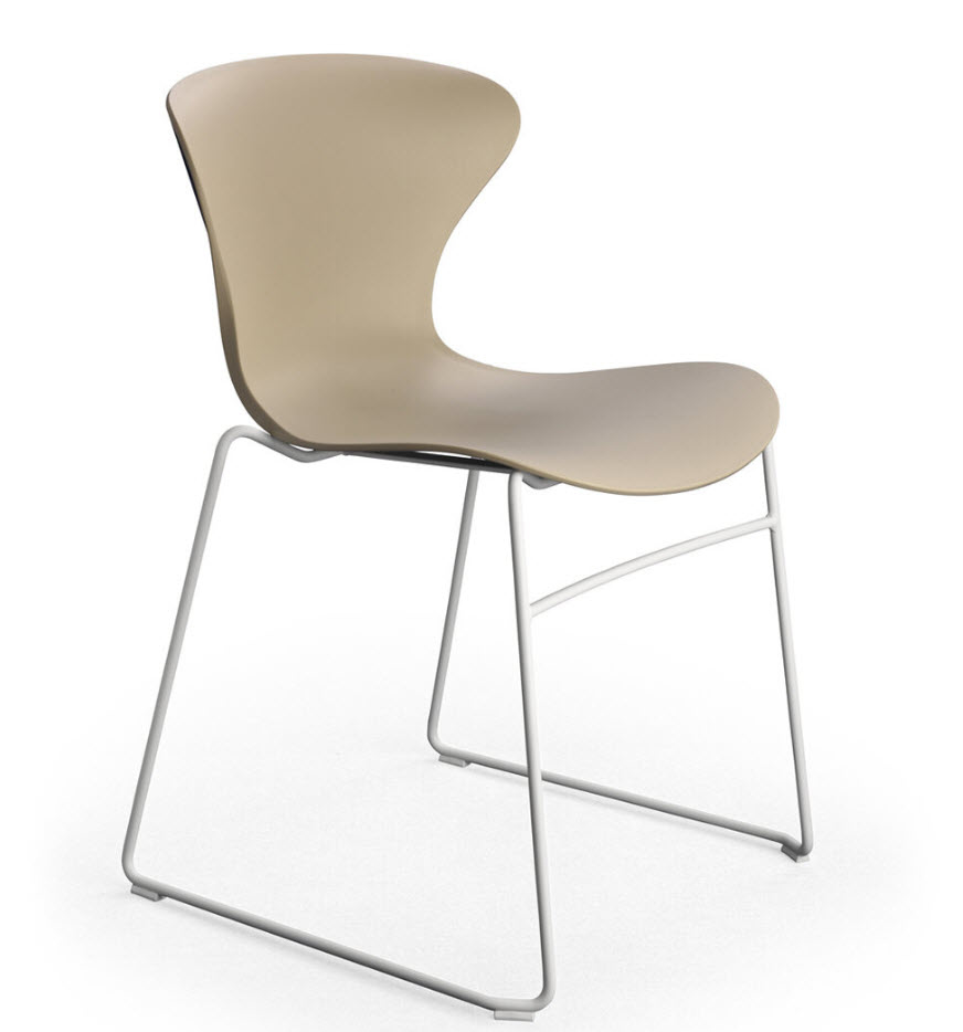 Ira lugo - kuipstoel met slede-onderstel - in matte kunststof