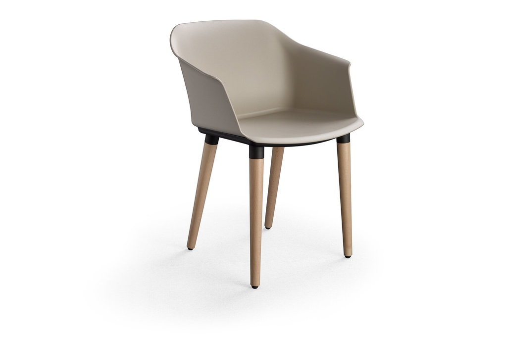 [MOLO] Molo - designstoel in kunststof - met armleuningen - met pootjes in beuk (Nog te bepalen)