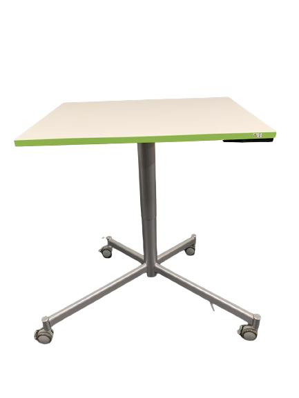 [OUTLET-LERARENTAFEL-HV-VERROLBAAR-378360] Lerarentafel hoogte-instelbaar dmv gaslift -  verrolbaar