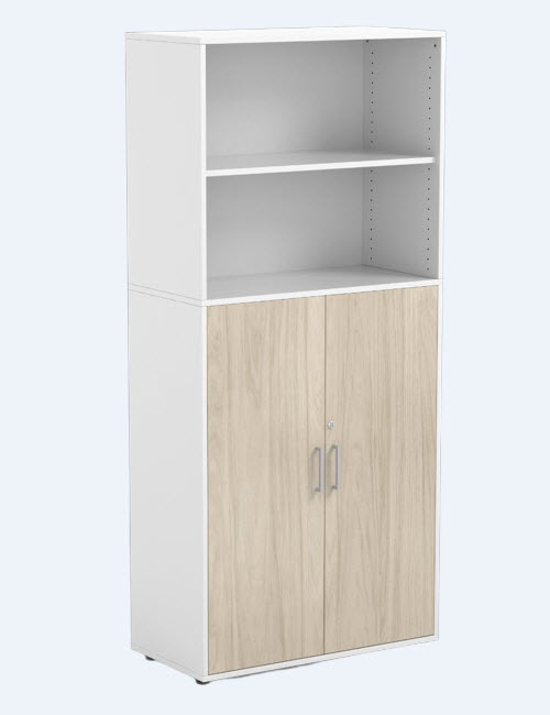 Maud - houten kast zonder middenwand - 2 open en 3 gesloten vakken