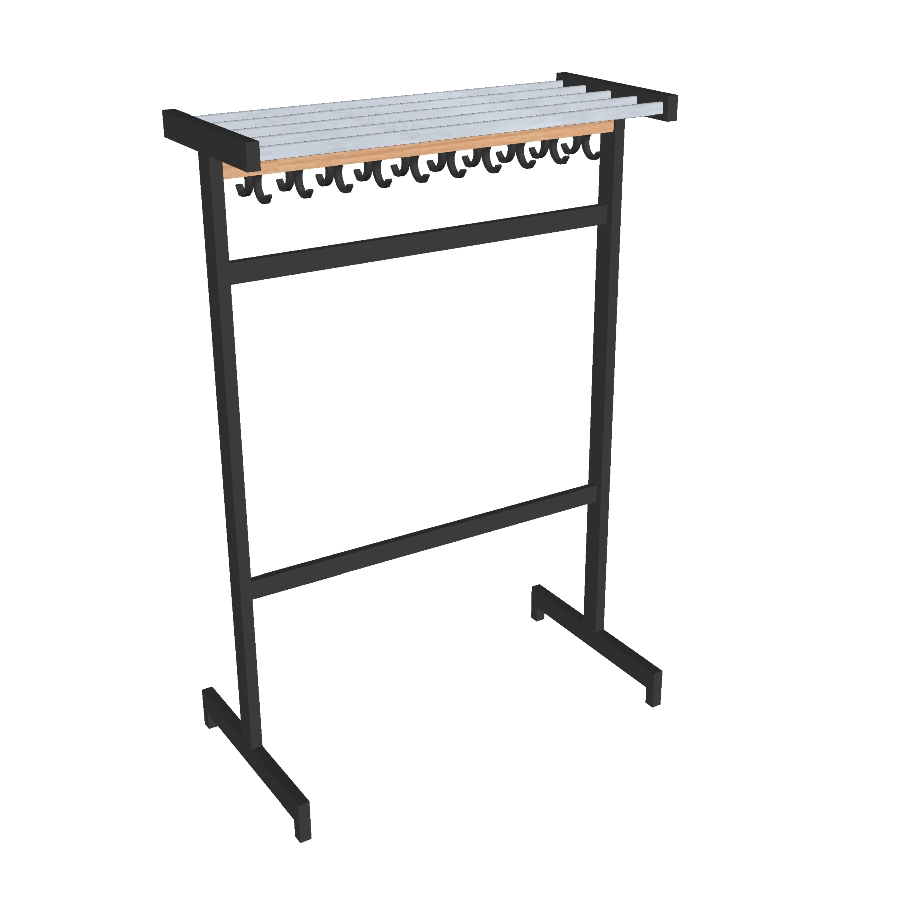 [DH20-TBA-Lakkleur secties-TBA-Lakkleur steunen-TBA-Wielen] Garderoberek DH20 - dubbelzijdig (Nog te bepalen, Nog te bepalen, Nog te bepalen, Nog te bepalen)