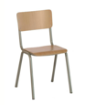 [OUTLET-N2015H42BEUK] N2015 stoel hoogte 42cm RAL5010 enzianblauw - zit: ABET 1666 beuk