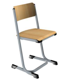 [OUTLET-3111-04-38-RAL9006] Stoel 3111 melamine beuk h38cm - RAL 9006 witaluminium