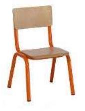 Stoel C7540 hoogte 34cm - Onderstel: RAL2004 zuiver oranje - Decor: HPL beuk