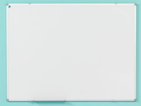 [OUTLET-Q.11103.999.80x120_MUZIEKLLIJNEN] Whitebord Softline alu prof. 8mm, emailstaal wit 80x120 cm - Met notenbalk muzieklijnen