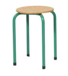 Zitkruk 2600 - Zithoogte: 34cm - Kleur onderstel: RAL 5013 Cobalt blauw