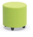 Poef soft seating in kunstleder - rond: ø 90 cm
