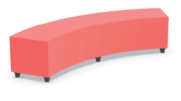 [BLCXL-Seat height-TBA-Cat - Fabric-Colour-TBA] Poef soft seating in kunstleder -  curved : 213 x 67 cm  (B x D) (Nog te bepalen, Nog te bepalen, Nog te bepalen)