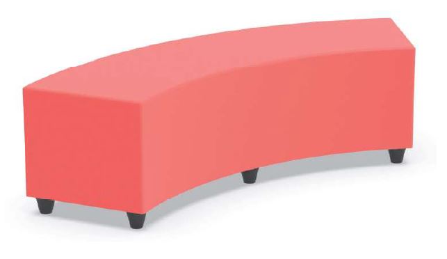 [BLCG-Seat height-TBA-Cat - Fabric-Colour-TBA] Poef soft seating in kunstleder -  curved : 164 x 61 cm  (B x D) (Nog te bepalen, Nog te bepalen, Nog te bepalen)