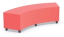 Poef soft seating in kunstleder -  curved : 164 x 61 cm  (B x D)