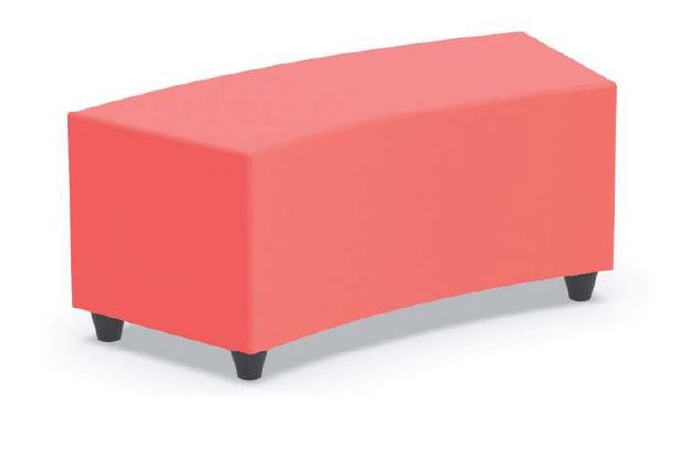 Poef soft seating in kunstleder -  curved : 108 x 50 cm  (B x D)