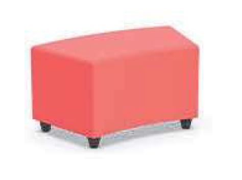 Poef soft seating in kunstleder -  curved : 85 x 49 cm  (B x D)