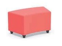 Poef soft seating in kunstleder -  curved : 85 x 49 cm  (B x D)