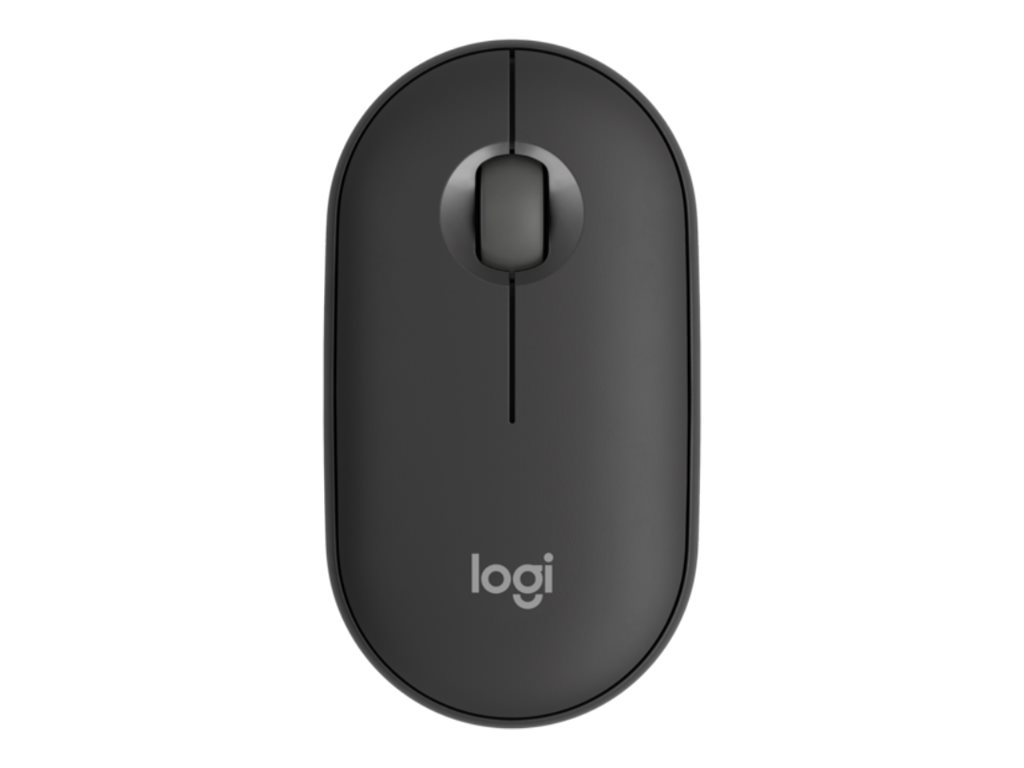 Pebble Mouse 2 M350s Bluetooth-muis - Logitech 910-007015, Ambidextrous, Optisch, RF-draadloos + Bluetooth, 4000 DPI, Grafiet
