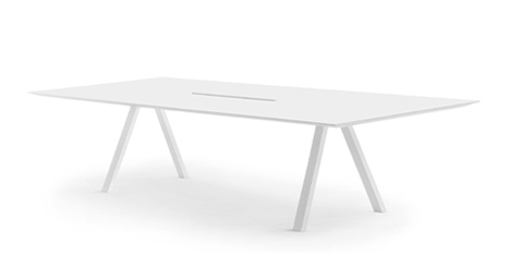 Arki - vergadertafel - wit blad - met kabelmanagement