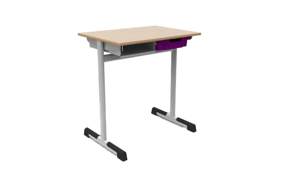 [MANOE-MEL-Height-TBA-Decor table top melamine-TBA-FRAMECOLOUR-TBA-Option bag hooks-TBA-Colour tray-TBA] Manoe - 1-pers-tafel - 75 x 50 cm (L x B) - vaste hoogte - MEL (Nog te bepalen, Nog te bepalen, Nog te bepalen, Nog te bepalen, Nog te bepalen)