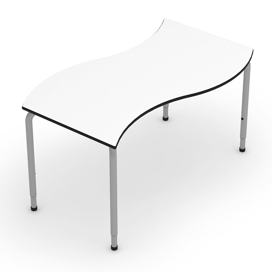 Wave - hoogteverstelbare 4-pootstafel in golfvorm