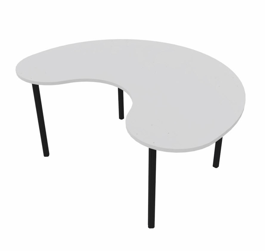 Hoefijzer tafel  - blad in melamine