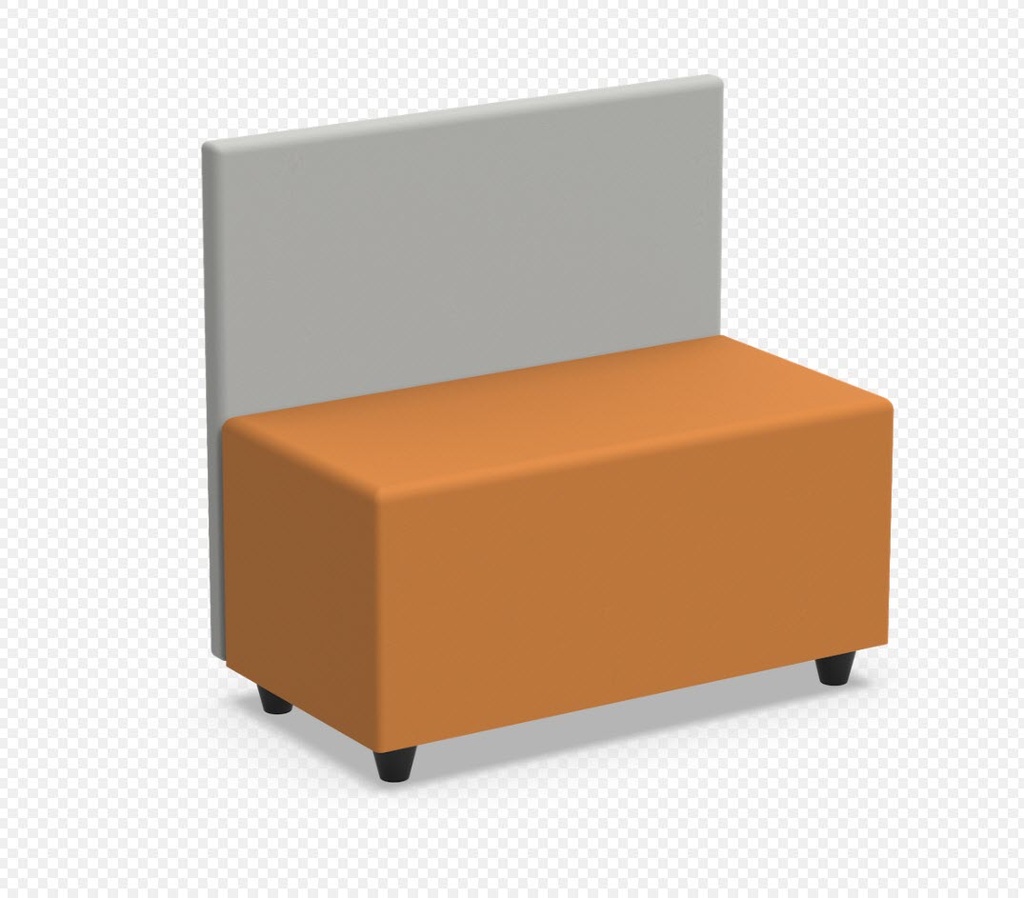 [BLRPG-Cat - Fabric-Colour-TBA] Poef soft seating in kunstleder met rug -  rechthoek : 104 x 45 x 86 cm  (B x D x H) (Nog te bepalen, Nog te bepalen)