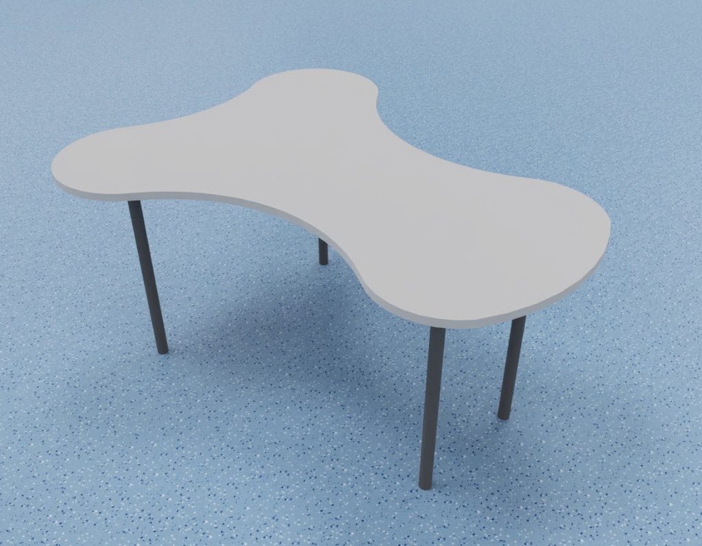 [FINN-2.0-FREEFORM-TAFEL-MELAMINE-Height-TBA-Decor table top melamine-TBA-FRAMECOLOUR-TBA] Finn 2.0 - freeform tafel met blad in melamine (Nog te bepalen, Nog te bepalen, Nog te bepalen)
