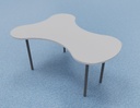 Finn 2.0 - freeform tafel met blad in melamine
