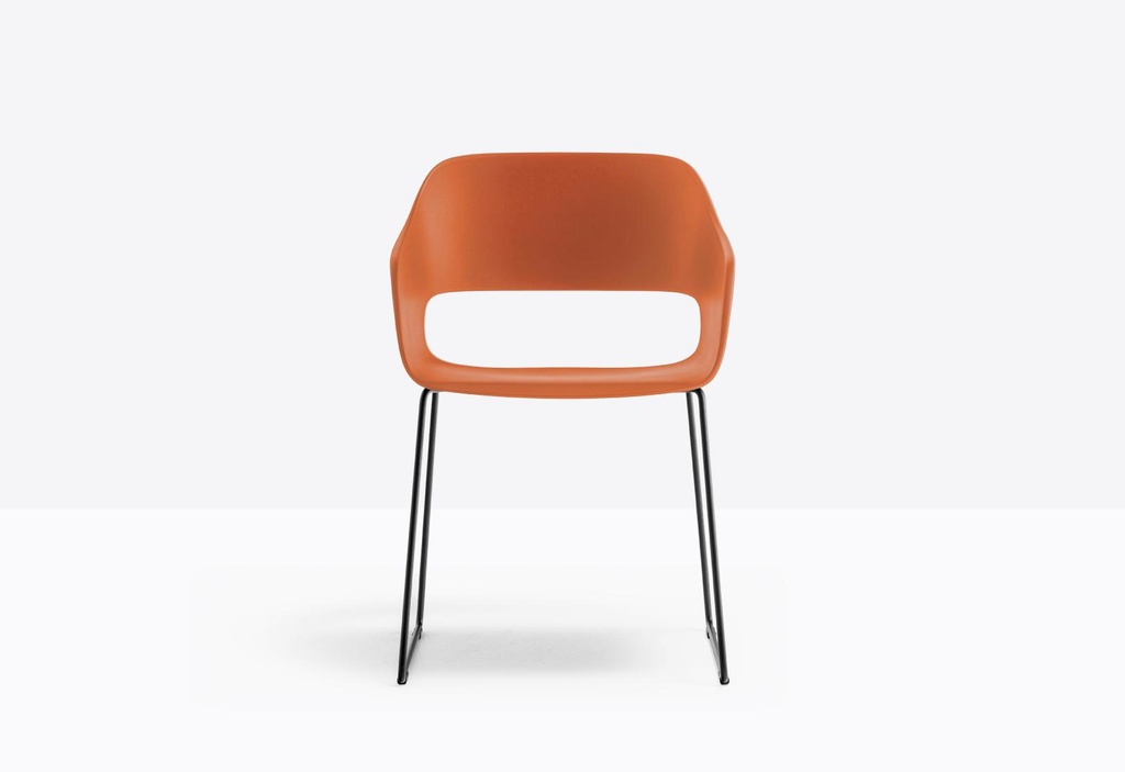 [2745-Polypropylene shell-TBA-Colour frame] Babila met armleuningen en slede-onderstel (Nog te bepalen, Nog te bepalen)