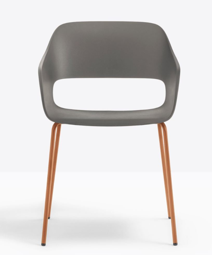 [2735-Polypropylene shell-TBA-Cat - Coulours frame-Colour frame-TBA] Babila 4-poots met armleuningen (Nog te bepalen, Nog te bepalen)