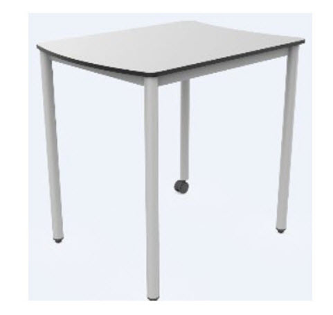 [OUTLET-PAKKET-2STUKS-RUNE-TAFEL-H76-VOLKERN] Rune tafel - 80x60 cm - blad in volkern - onderstel alu - pakket 2 stuks