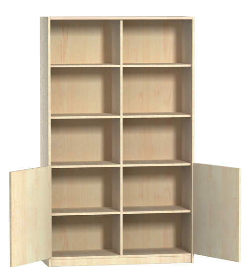 Houten kast met open en gesloten deel - 5 OH  