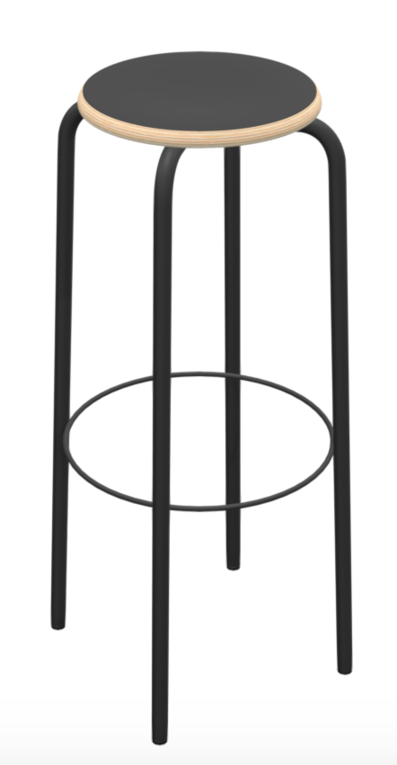 Decor zit HPL: Zwart