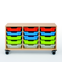 Didakta eigendomskast voor 18 bakjes - met 2 middenwanden - kunststofbakjes optioneel